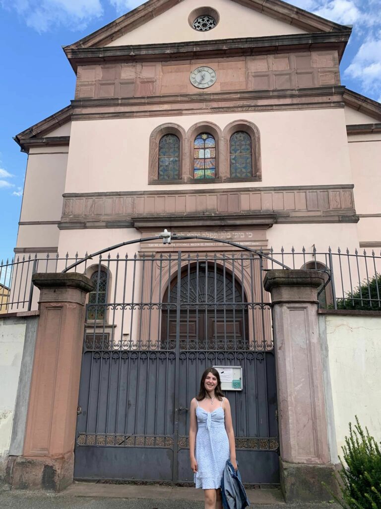 Eliane Goldstein at a synagogue in Europe this past summer.