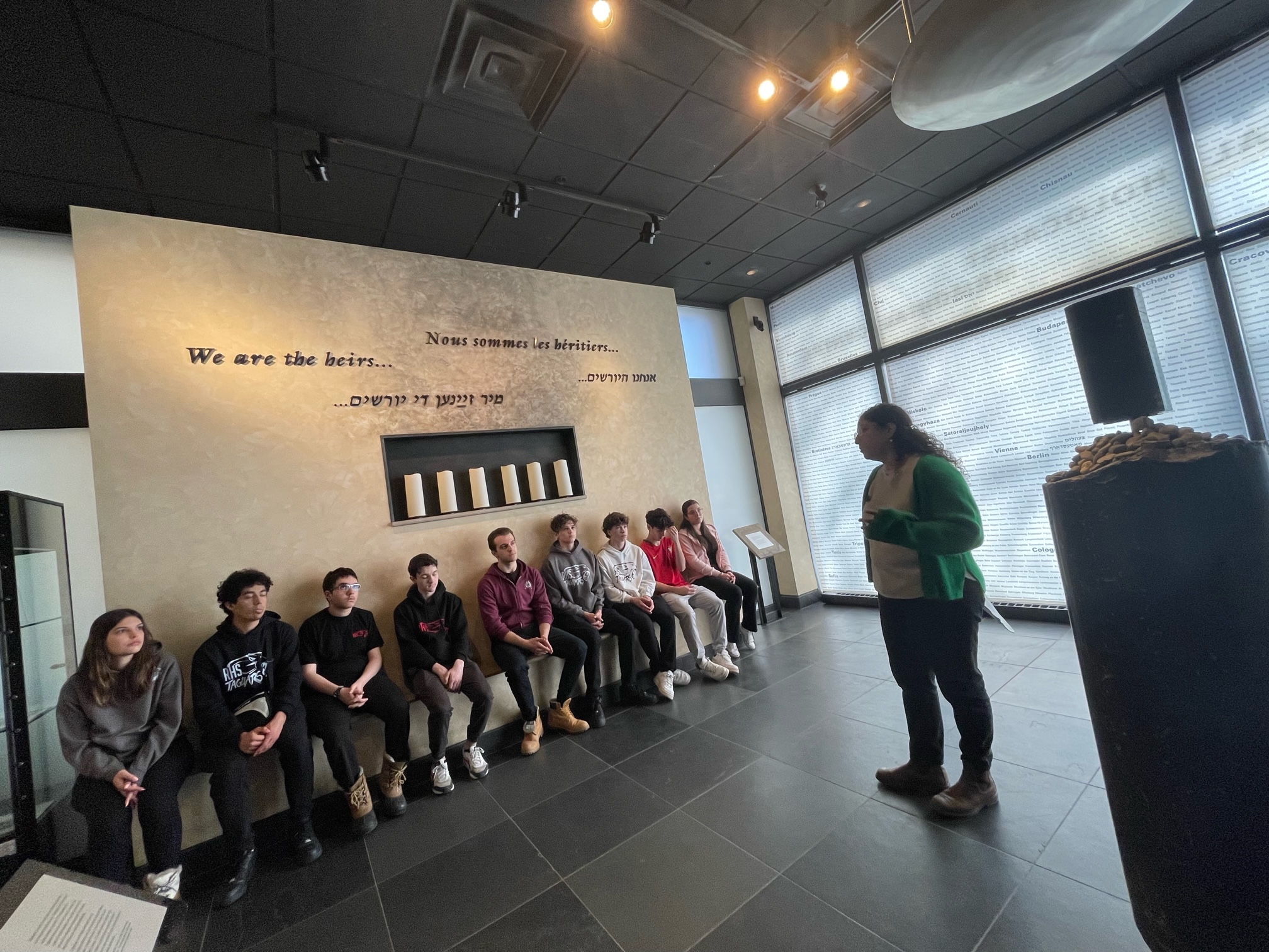 Students at the Holocaust museum